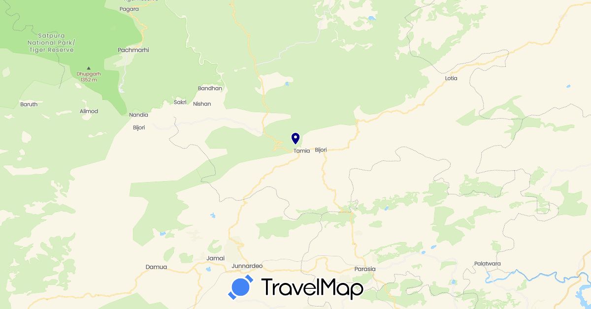 TravelMap itinerary: driving in India (Asia)